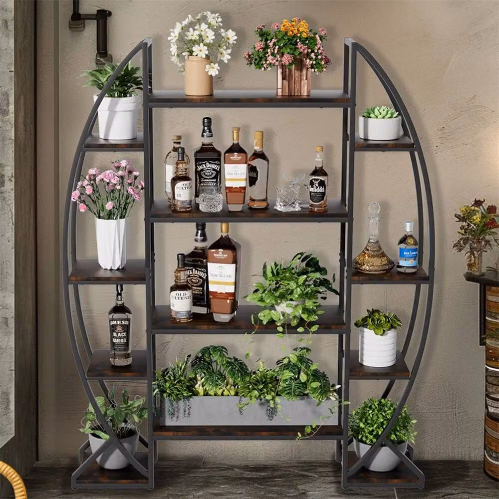 FLAVORA Industrial Plant Stand in Black, W/D/H: 125 x 30 x 177 cm – 4