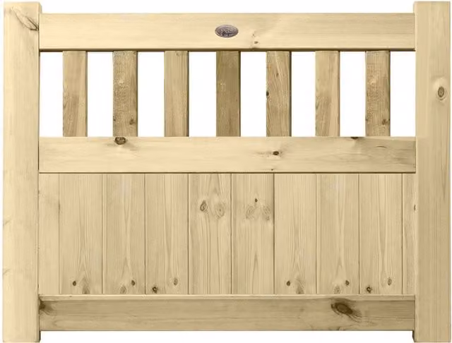 Premier Garden Supplies URBAN Interlocked Tongue Groove Pressure Treated Garden Gate with Picket Pale Top, W: 90 cm, H: 120 cm