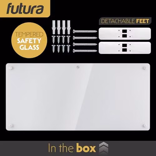 Futura 2000W WiFi Smart Glass Panel Convector Heater, White, Wall Mounted or Freestanding – 4
