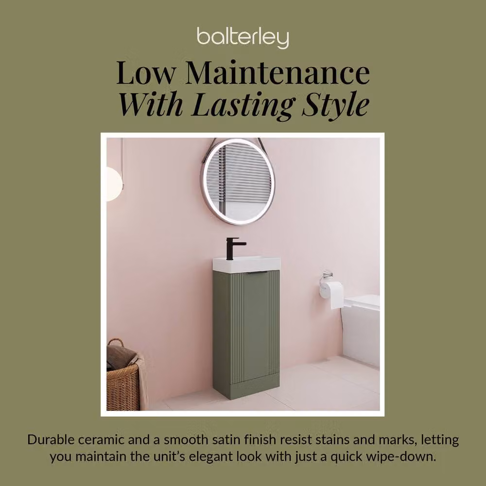 Balterley Green Floor Standing Retro Bathroom Vanity Unit with Black Handle, W/D/H: 40 x 40 x 40 cm – 3