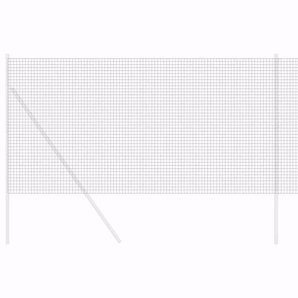 Berkfield Home Grey PVC-Coated Steel Welded Wire Fence, Single-Bar Round, 1.4 x 25 m – 3