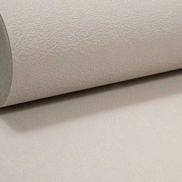 Rasch Plain Grey and Soft Beige Textured Vintage Wallpaper
