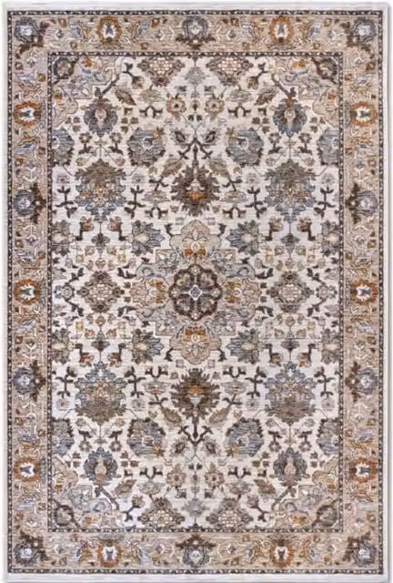 Villeroy & Boch 1871 Egon Oriental Short Pile Polyester Rug in Beige and Multicolour, W: 120 cm, D: 170 cm – 1