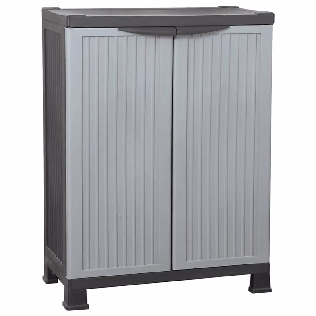 Berkfield Home Grey Plastic Freestanding Cabinet with Hinged Doors, W/D/H: 68 x 39 x 92 cm – 2