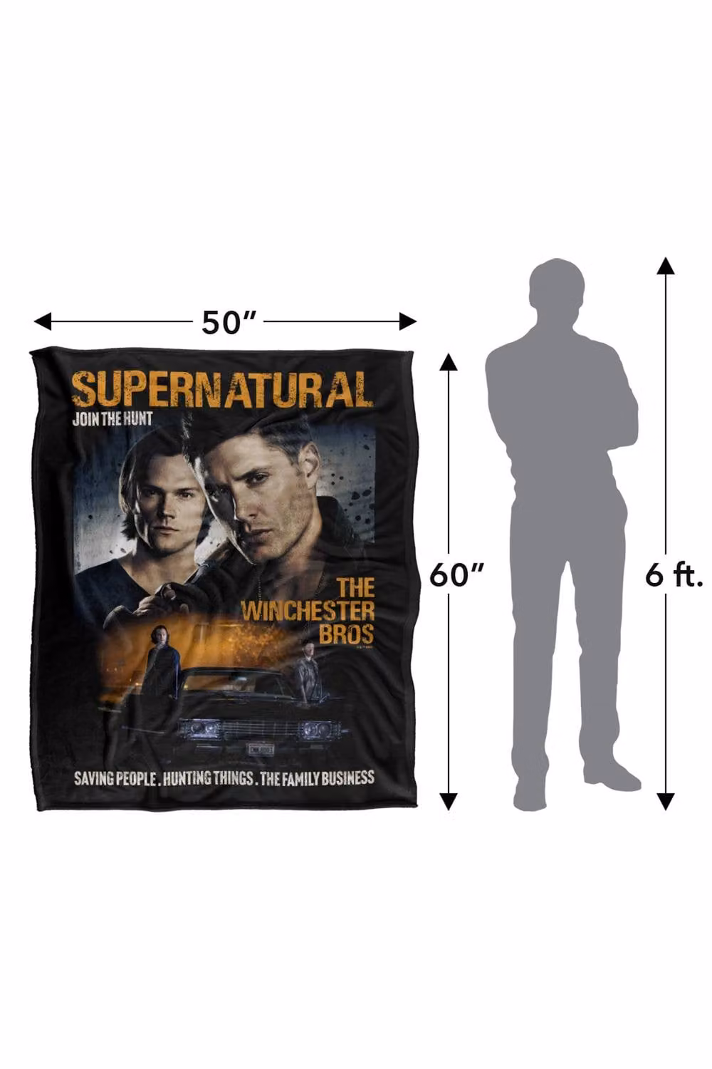 LOGOVISION Supernatural Sam and Dean Poster Silky Touch Super Soft Fleece Throw Blanket, Multicolour, W: 152 cm, D: 127 cm – 8
