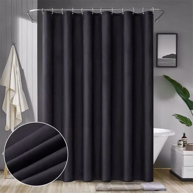 Nordara Extra Long Waterproof and Mould Resistant Shower Curtain in Grey, W/H: 180 x 200 cm – 1