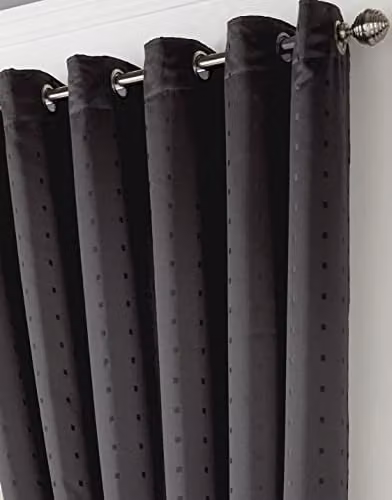 Alan Symonds Madison Lined Eyelet Curtains in Charcoal Grey, Width: 229 cm – 4