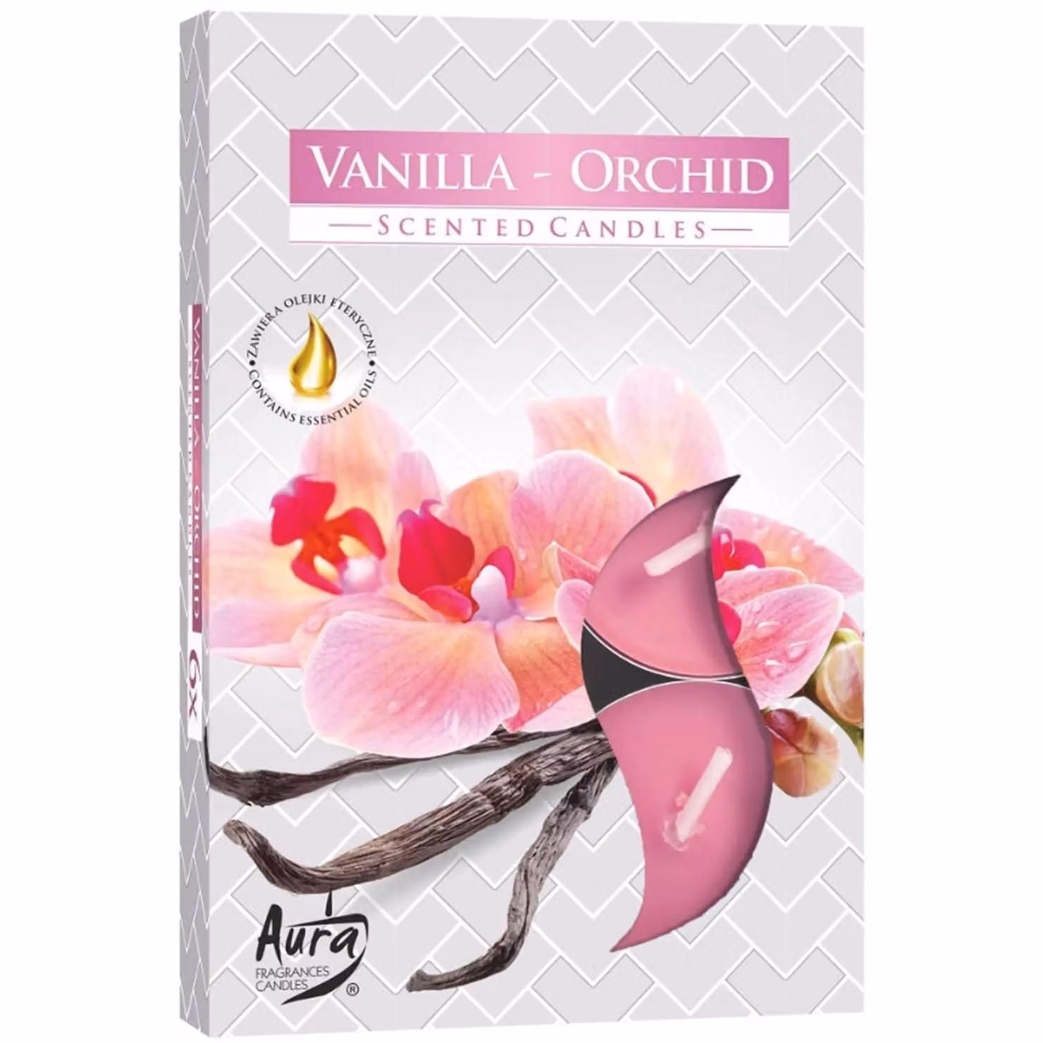 KDMD Set of 6 Scented Tealights in Vanilla and Orchid, Pink – 2