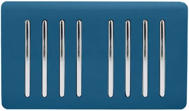 Trendi 8 Gang 2 Way Rocker Double Plate Tactile Light Switch in Midnight Blue