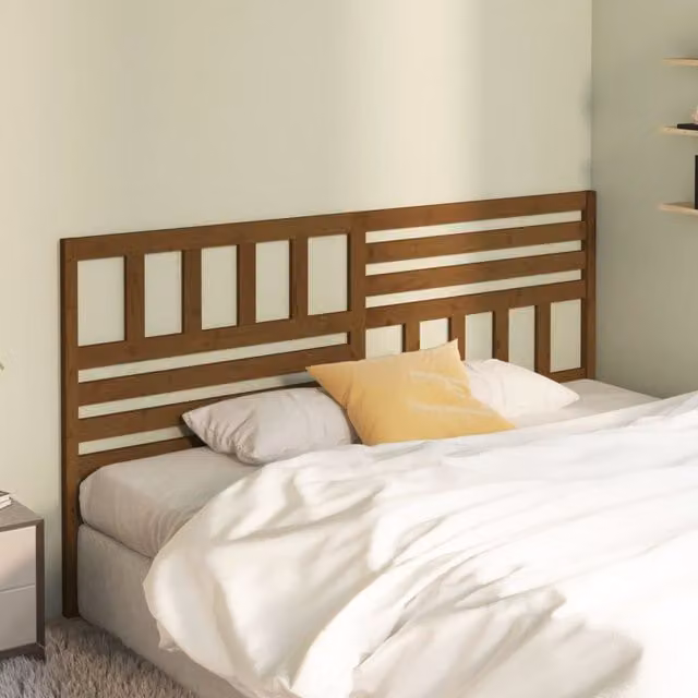 Berkfield Home Rustic Solid Wood Pine Bed Headboard, Honey Brown, W: 186 cm, D: 4 cm, H: 100 cm