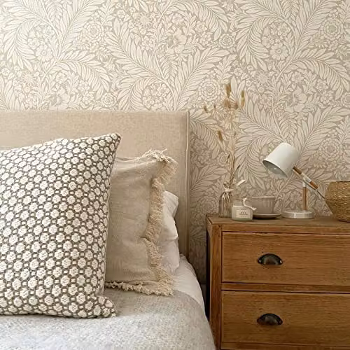 Belgravia Decor Florence Leaf Floral Wallpaper in Beige and Sand – 2