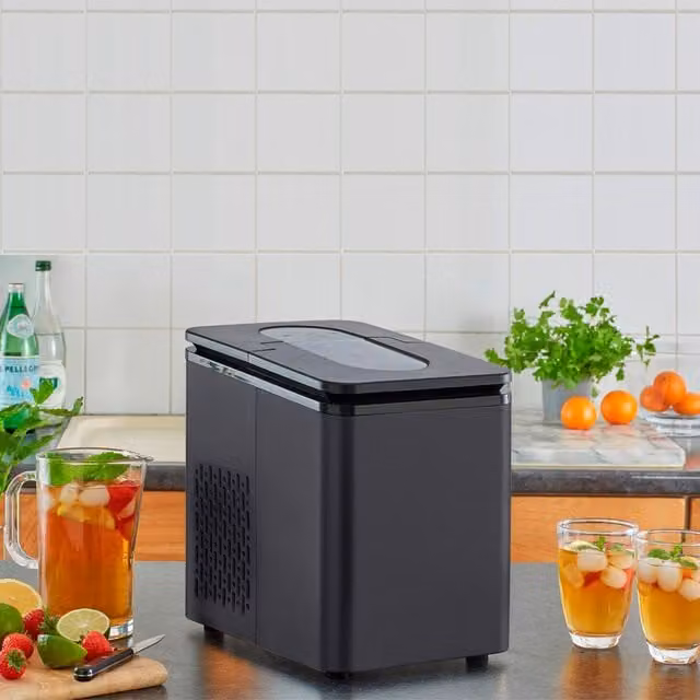 Neo 1.7L Electric Ice Cube Maker Machine in Black and Transparent Plastic