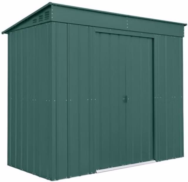 Globel Pent Metal Garden Shed in Green