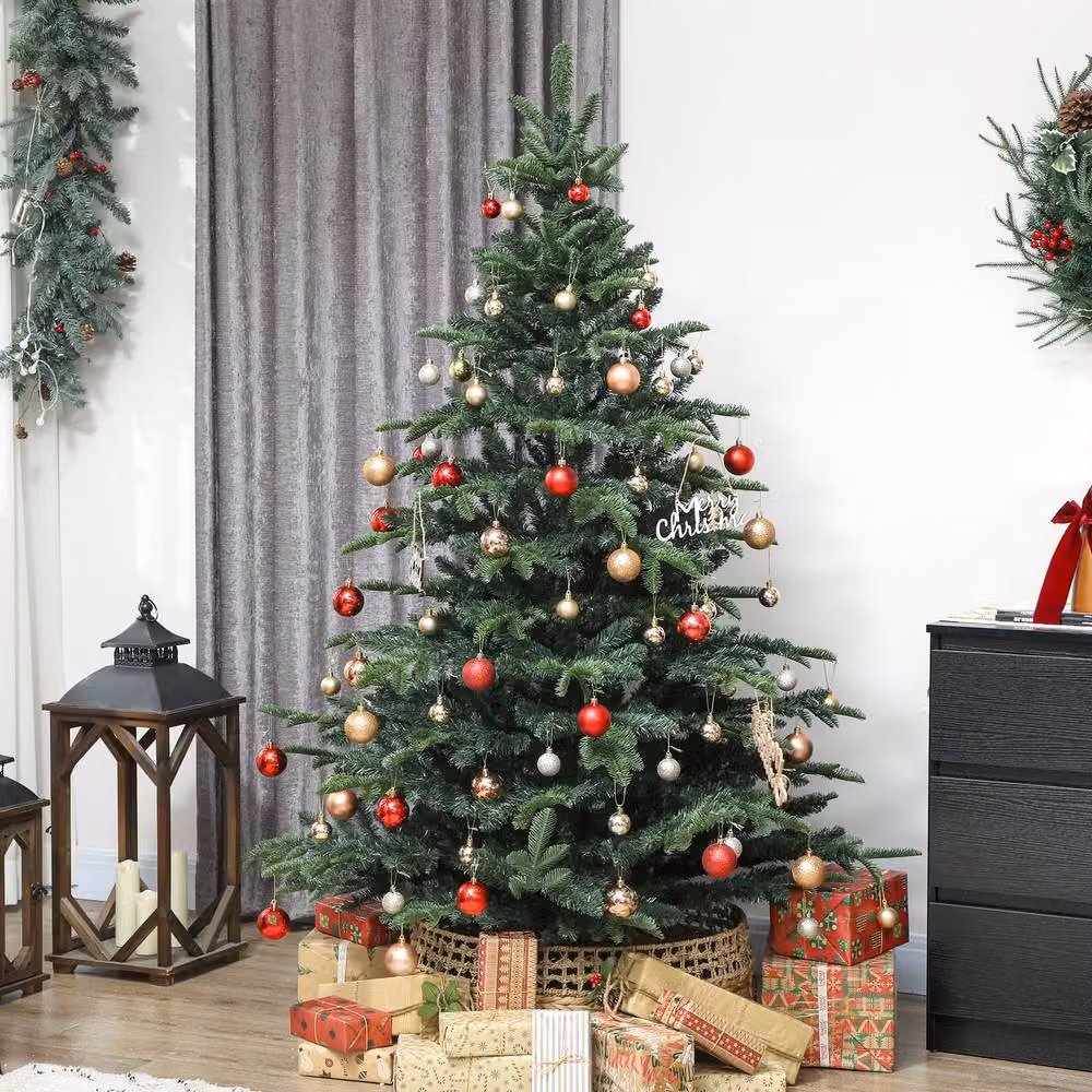 STILVORA 5ft Green Artificial Christmas Tree with Hinged Branches, Height: 152.4 cm, Width: 107 cm – 2