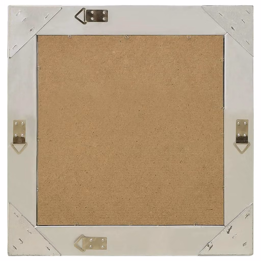 Berkfield Home Antique Baroque Style Square Wall Mirror, Silver, W: 50 cm, H: 50 cm – 2