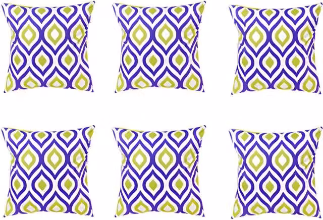 Gardenista Purple Graphic Printed Outdoor Garden Scatter Cushion, Set of 6