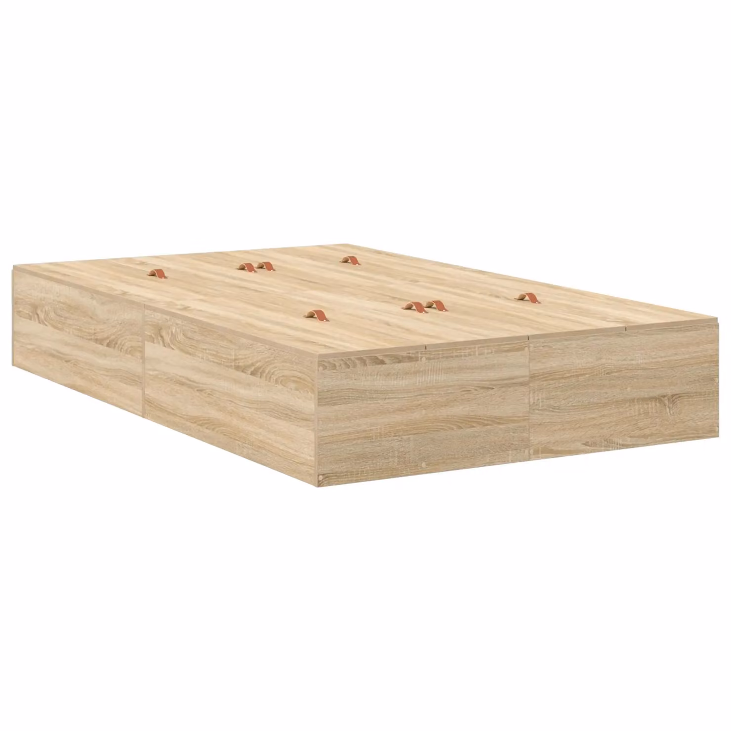Berkfield Home Sonoma Oak Storage Bed Frame in Beige, W/D/H: 120 x 200 cm – 2