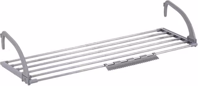 VOGREX Foldable Radiator Airer Towel Rack with Sock Clips in Grey, 6m