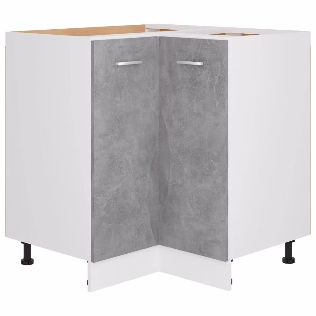 Berkfield Home Modern Corner Bottom Kitchen Cabinet in Grey Matt Engineered Wood W/D/H: 75.5 x 75.5 x 80.5 cm – 2