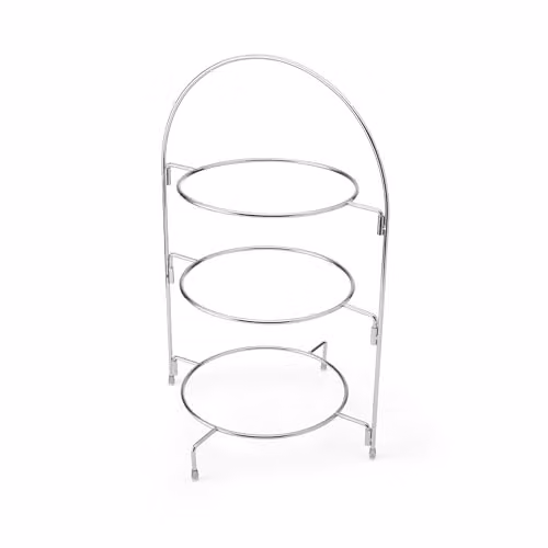 Artesa 3 Tier Afternoon Tea Cake Serving Stand, Silver, W/D/H: 29 x 19.5 x 43 cm – 1