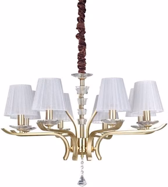 Ideal Lux Pegaso 8 Light Multi Arm Pendant Light in Gold/Brass