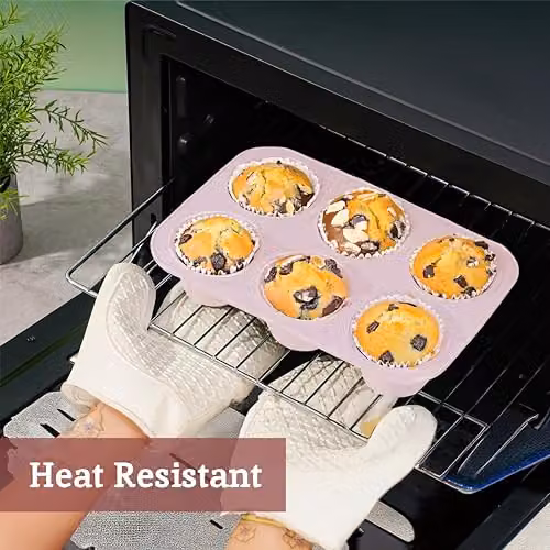 Premier Housewares Non Stick Silicone Muffin Tray, Pink – 3
