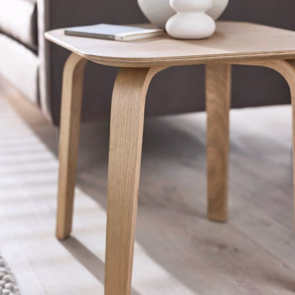 Cheshire Skara Contemporary Scandinavian Side Table in Beige Wood – 4