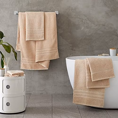 Catherine Lansfield Cotton Face Cloth Pair in Beige, 30 x 30 cm – 2