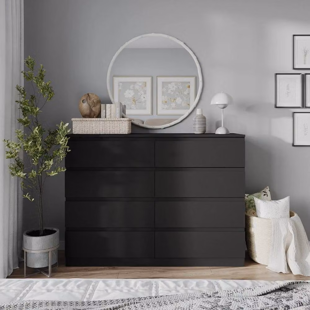 FORGEVIO Modern 8 Drawer Chest in Matt Black – 2
