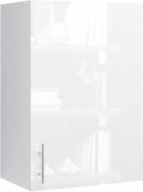 SPETLEK Modern Glossy White Kitchen Wall Unit Storage Cabinet with Internal Shelves – 1