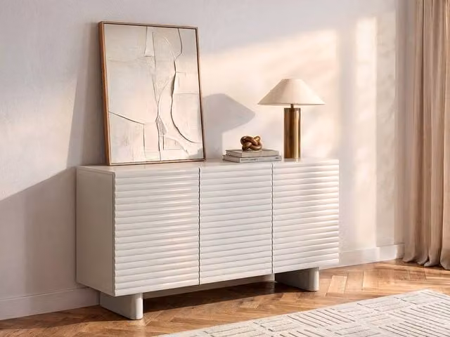 Vente-unique Ludima Modern 3-Door MDF Sideboard in Beige