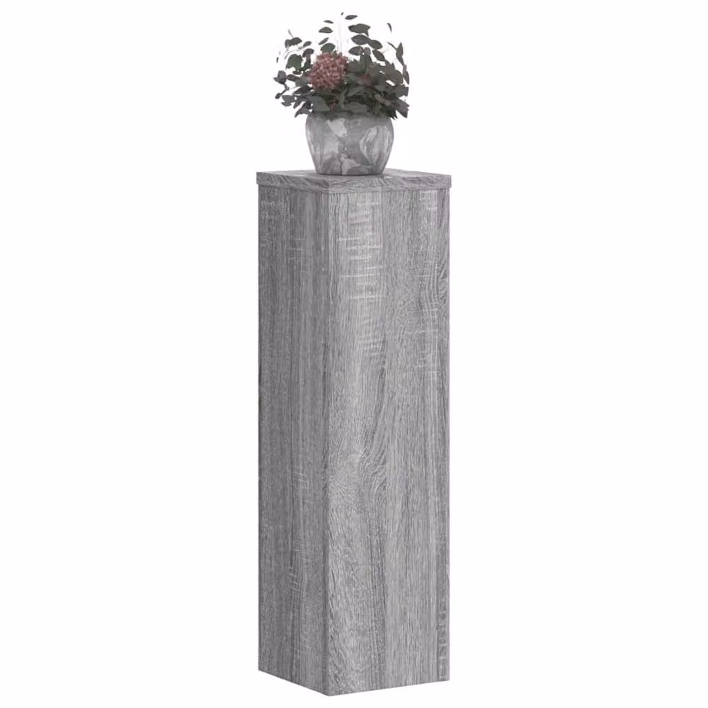 Berkfield Home Set of 2 Grey Modern Plant Stands, W/D/H: 17 x 17 x 60 cm – 2