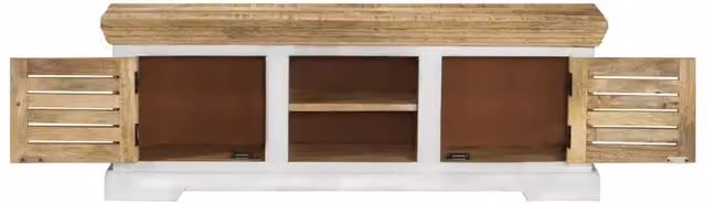 Berkfield Home Solid Mango Wood TV Cabinet in Brown, W/D/H: 110 x 30 x 40 cm