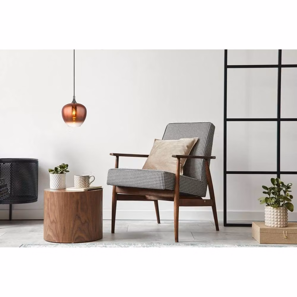 Netlighting Maxy Dome Pendant Light in Matt Black and Copper with Transparent Glass Shade, E27, Diameter: 24 cm – 2