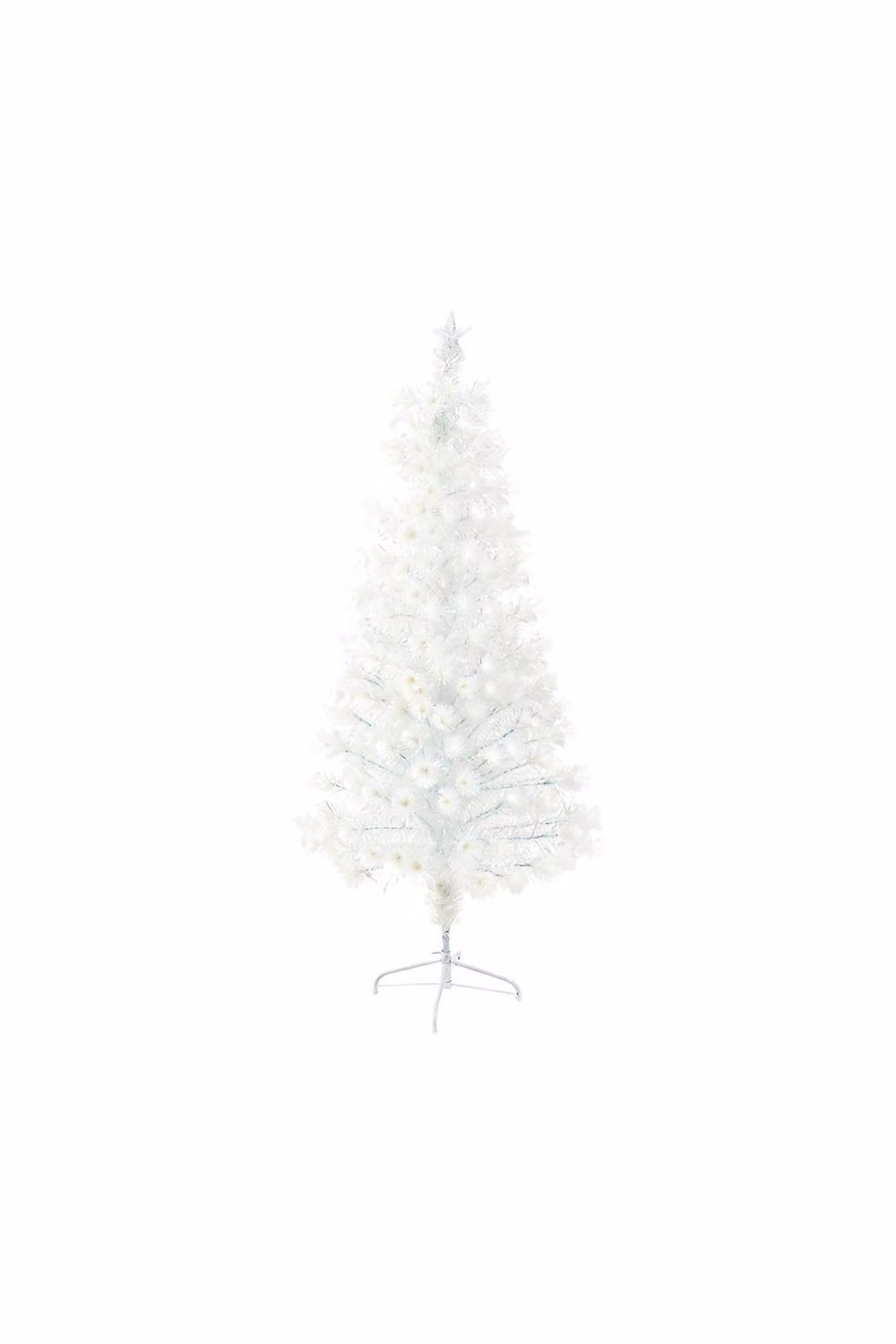 ExtraStar 6ft Pre-Lit Artificial Christmas Tree with Multicolour and White Lights and Foldable Metal Stand – 2