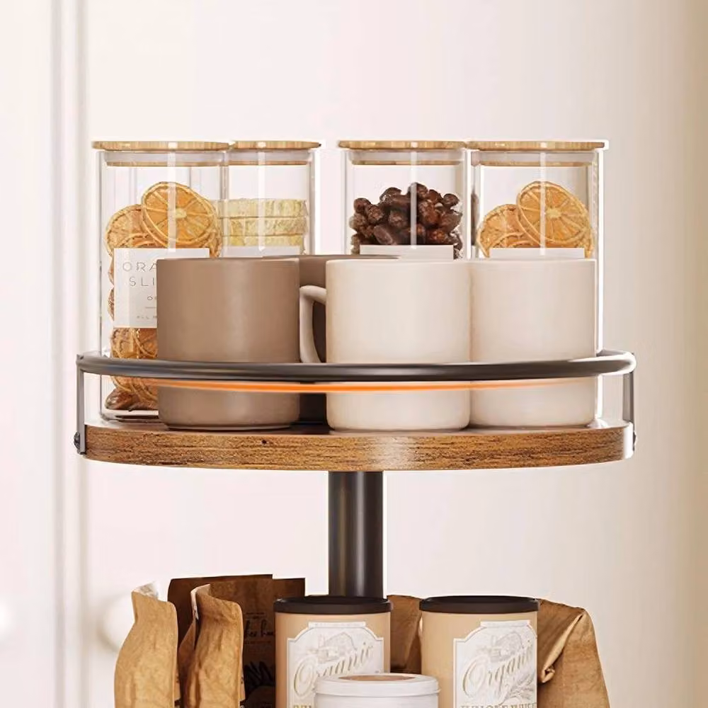 Kelvenix 3 Tier 360 Rotating Spice Rack in Brown – 5