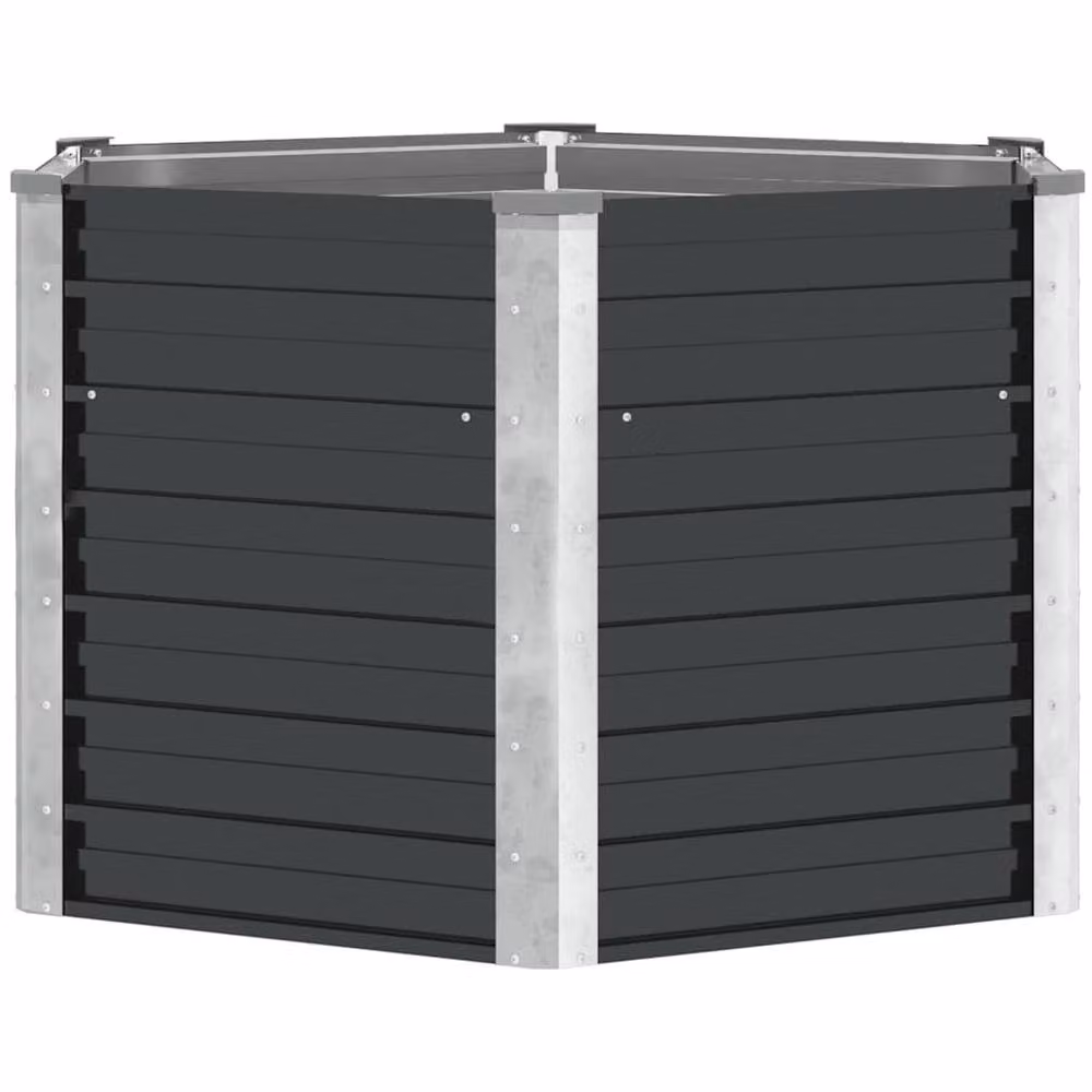 Berkfield Home Garden Raised Bed in Anthracite and Black Galvanised Steel, W/D/H: 129 x 129 x 77 cm – 3