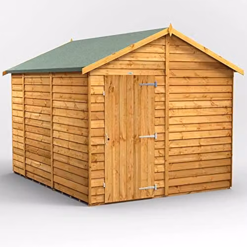 Powersheds Premium Apex Garden Overlap Wooden Shed in Natural Brown (Windowless) – 1