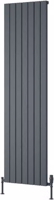 Bathroom Kingdom Piatto Anthracite Single Flat Panel Vertical Aluminium Radiator, Grey, H: 180 cm, W: 52 cm
