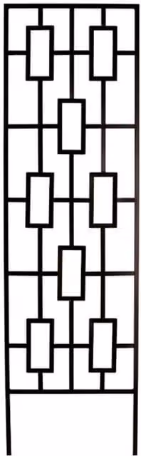 Primrose Contemporary Staggered Rectangles Geometric Steel Garden Trellis in Black