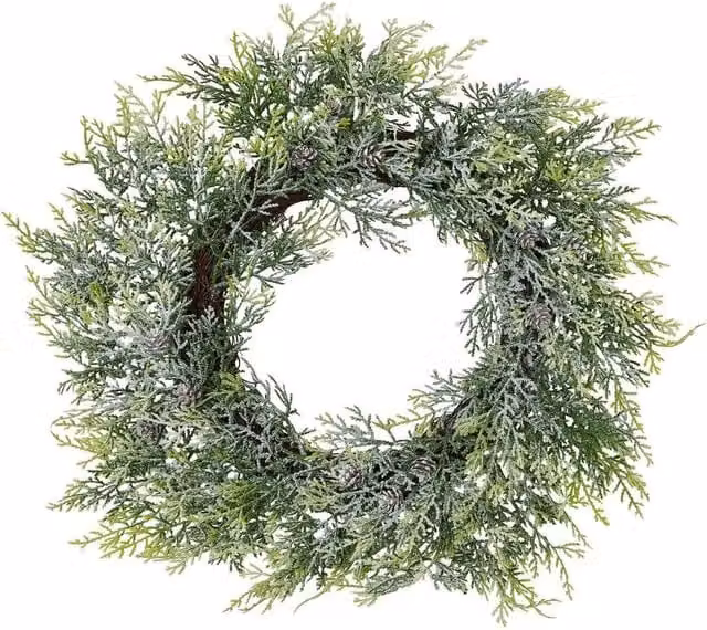 Hill Interiors White and Green Artificial Pine Christmas Wreath