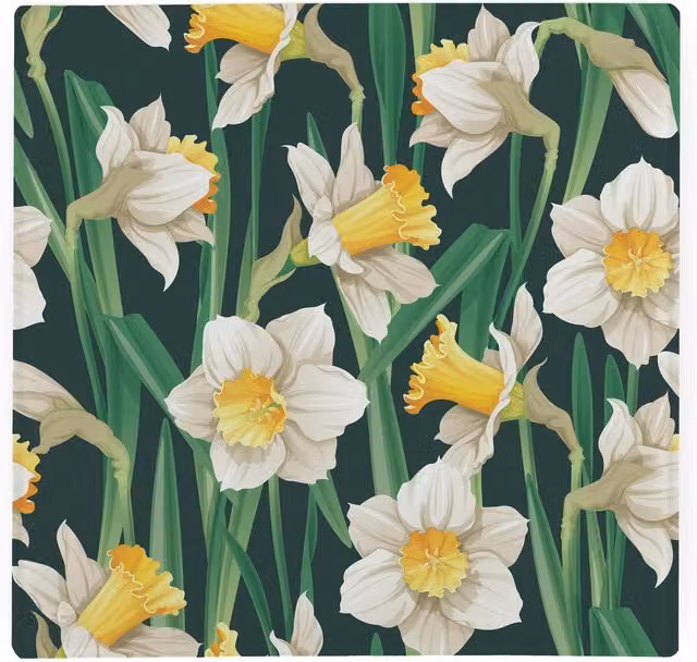Purely Home Daffodils Large Square Glass Worktop Protector and Chopping Board in Yellow and Multicolour