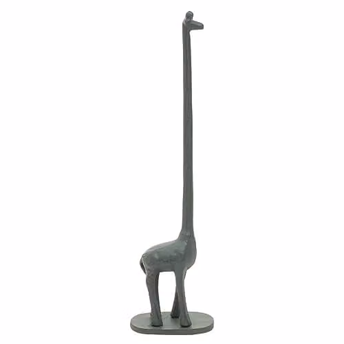 Orsina Fauna Grey Giraffe Freestanding Metal Toilet Roll Holder H 45 x W 12 x D 8 cm – 1