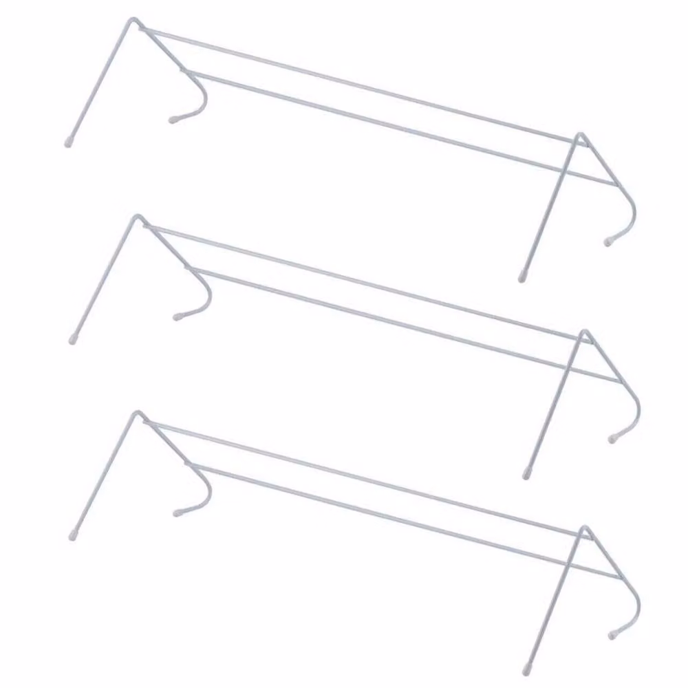 VOGREX 3-Piece White Metal 2-Bar Radiator Towel Airer Hanging Rack – 2