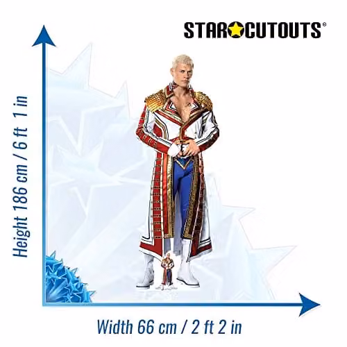 Star Cutouts SC4095 WWE Cody Rhodes American Nightmare Lifesize Cardboard Cutout with Mini, Multicolour – 3