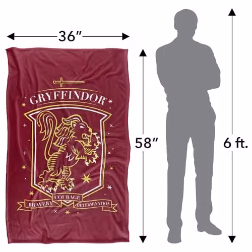 Warner Bros. Harry Potter Gryffindor Shield Hand Drawn Super Soft Fleece Throw Blanket, Multicolour, W/D/H: 91 x 147 cm – 4