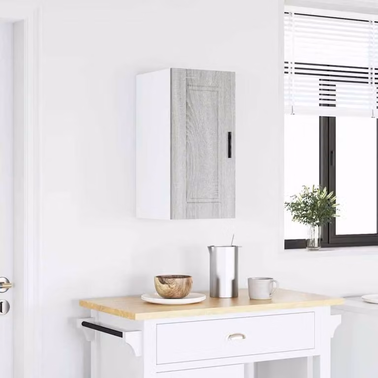 Berkfield Home Porto Wall Mounted Kitchen Cabinet in Grey Sonoma Engineered Wood, W/D/H: 60 x 30 x 31 cm