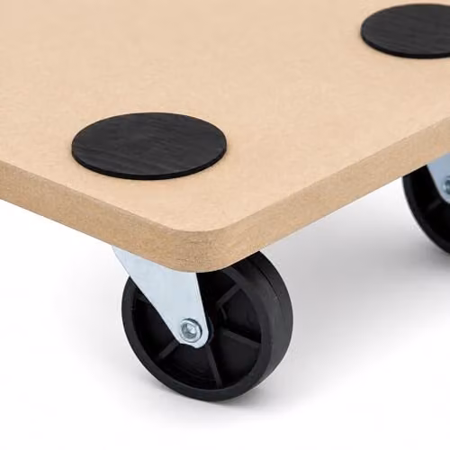Oypla 150kg Wheeled Platform Dolly Furniture Mover in Brown MDF – 4