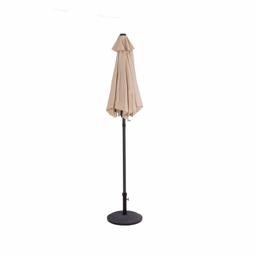 Charles Bentley Beige Market Garden Parasol with Crank Function, 2m Diameter – 2