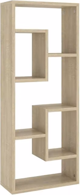 Berkfield Home Sonoma Oak Wall Shelf in Light Tan, W/D/H: 36 x 16 x 90 cm – 1